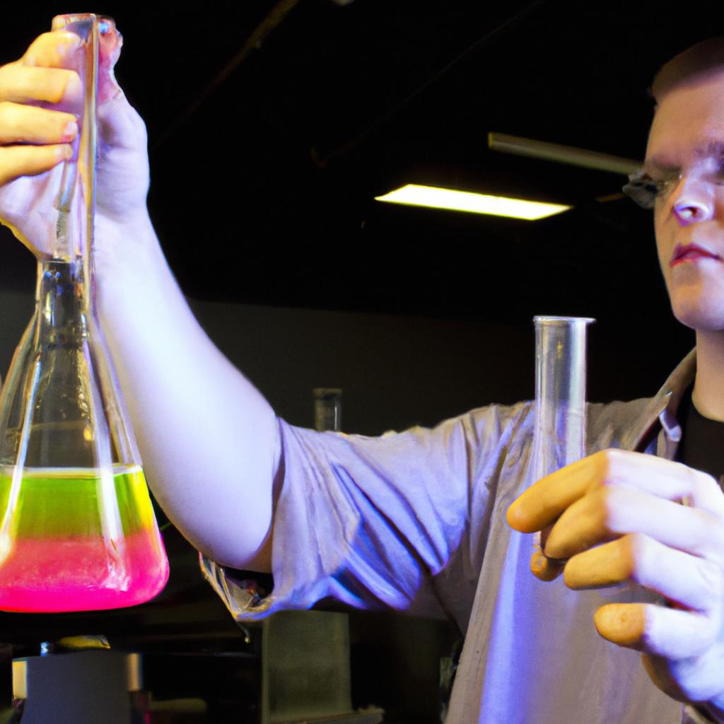 A graduate student conducting research experiments in an industrial psychology laboratory.