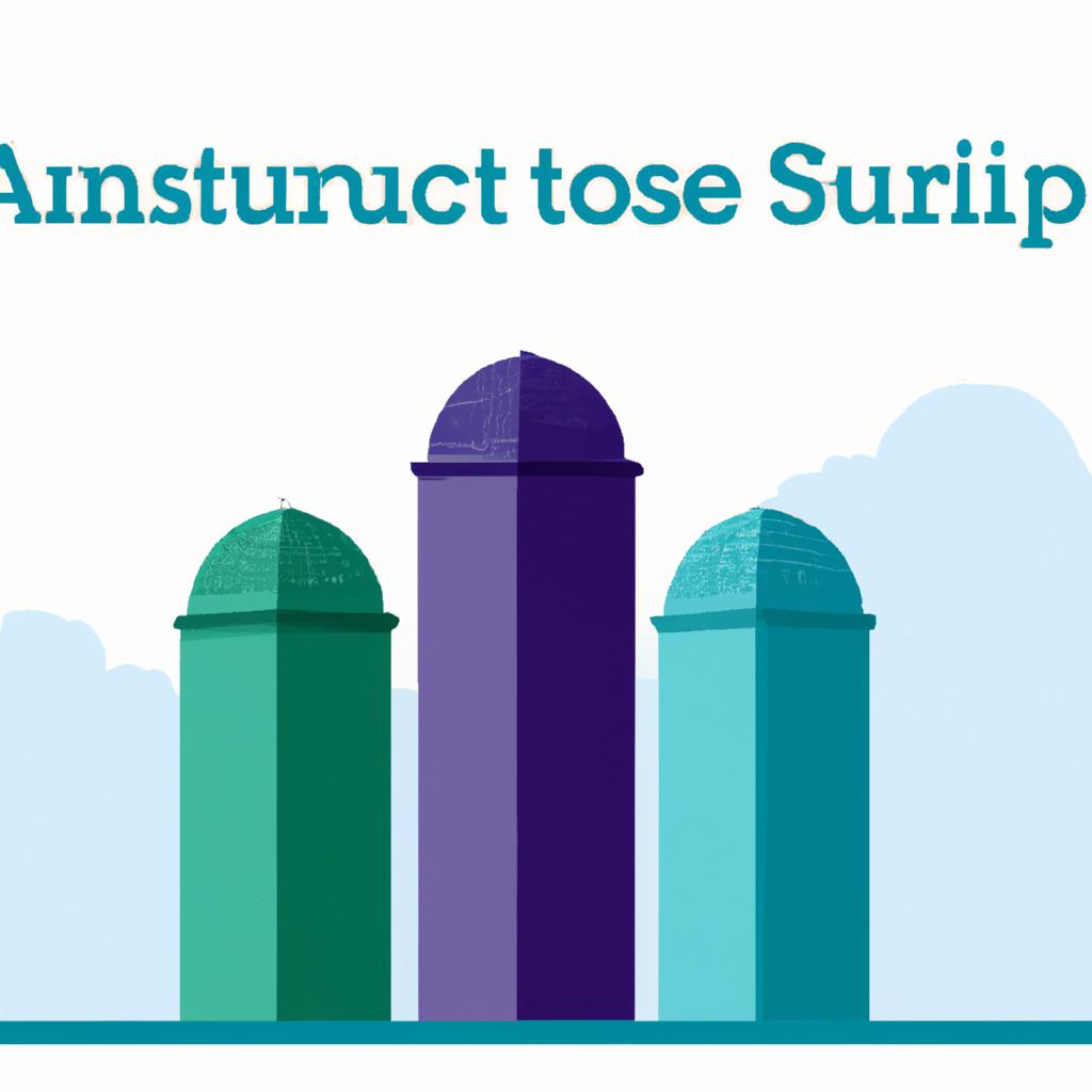 A creative representation of the top 5 starter investment accounts, depicted as individual buildings with different architectural styles.